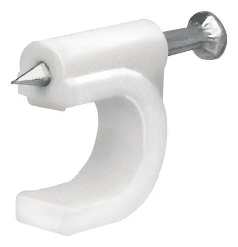 GRAPA CURVA BLANCA PARA CABLE COAXIAL 6 MM