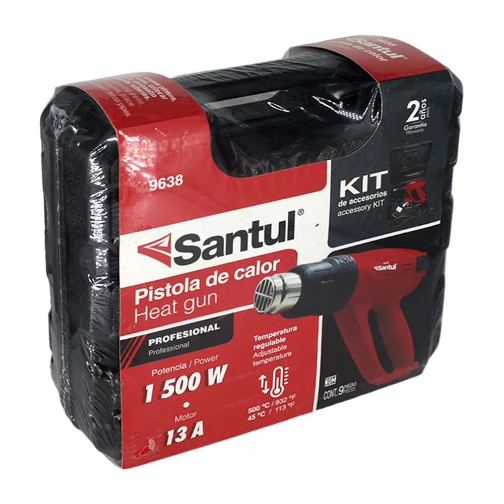 KIT DE ACCESORIOS Y PISTOLA DE CALOR 1 500 W 13 A