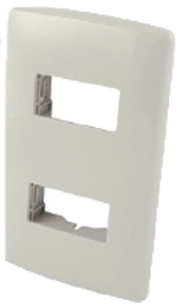 PLACA PLASTICA BLANCA DOS MODULOS