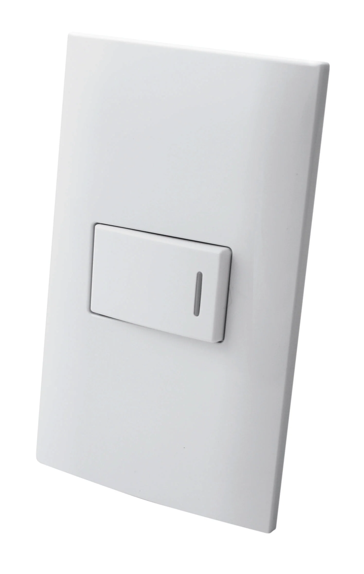 APAGADOR SENCILLO DE TECLA CON PLACA PLASTICA BLANCA